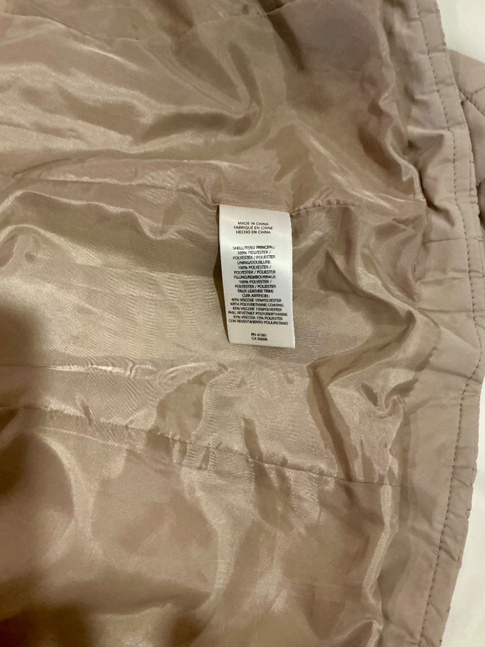 Lauren by Ralph Lauren Quilted Barn Jacket, Tan, XL - Picture 4 of 4